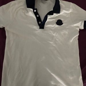White and navy blue moncler shirt